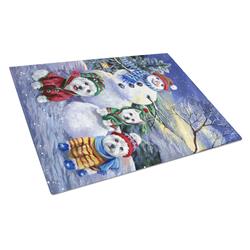 Westie Holiay Snowballs Glass Cutting Board - Large