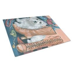 Westie in Moms Closet Glass Cutting Board - Large
