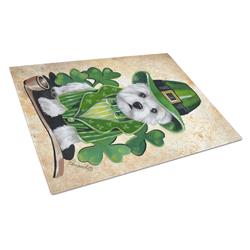 Westie St Patricks Day Leprechaun Glass Cutting Board - Large
