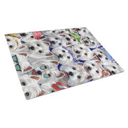 Westie Many Faces Glass Cutting Board - Large