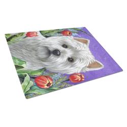 Westie Paradise Glass Cutting Board - Large