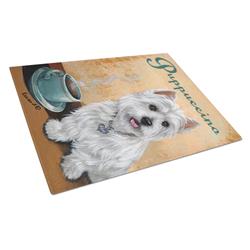 Westie Puppuccino Glass Cutting Board - Large