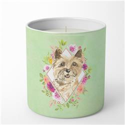 10 oz Cairn Terrier Green Flowers Decorative Soy Candle