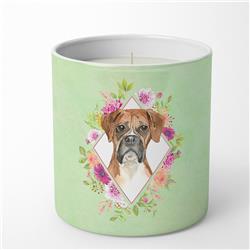 10 oz Boxer Green Flowers Decorative Soy Candle