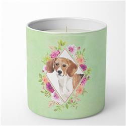 10 oz Beagle Green Flowers Decorative Soy Candle