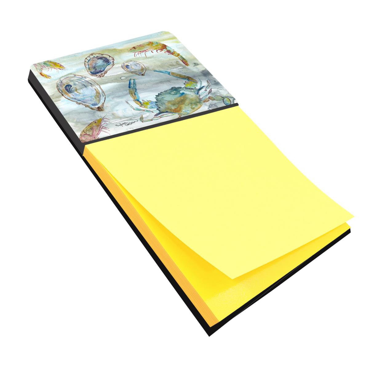 SC2010SN 3 x 3 in. Crab, Shrimp & Oyster Watercolor Sticky Note Holder