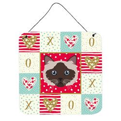 6 x 6 in. Birman Cat Love Wall or Door Hanging Prints