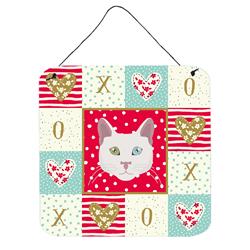 6 x 6 in. Khao Manee Cat Love Wall or Door Hanging Prints