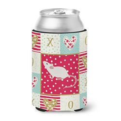 White Domestic Mouse Love Can or Bottle Hugger