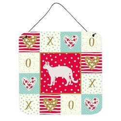 6 x 6 in. White Devon Rex Cat Love Wall or Door Hanging Prints