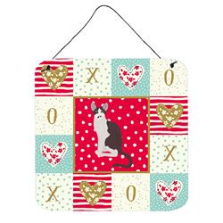 6 x 6 in. Oriental Bicolor Cat Love Wall or Door Hanging Prints