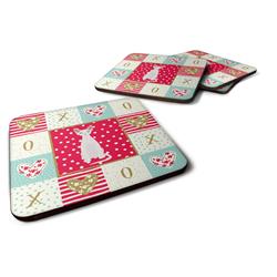 3.5 x 3.5 in. Devon Rex No.2 Cat Love Foam Coaster - Set of 4
