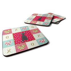 3.5 x 3.5 in. Devon Rex No.3 Cat Love Foam Coaster - Set of 4