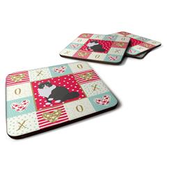 3.5 x 3.5 in. Siberian Forest Cat Love Foam Coaster - Set of 4