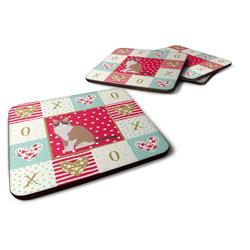 3.5 x 3.5 in. Snowshoe No.2 Cat Love Foam Coaster - Set of 4