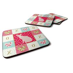 3.5 x 3.5 in. Sphynx No.2 Cat Love Foam Coaster - Set of 4