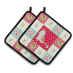 CK5735PTHD 7.5 x 7.5 in. American Curl Cat Love Pair of Pot Holders