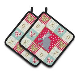 CK5737PTHD 7.5 x 7.5 in. American Polydactyl No.2 Cat Love Pair of Pot Holders