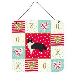 6 x 6 in. Border Collie Love Wall or Door Hanging Prints