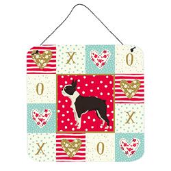 6 x 6 in. Boston Terrier Love Wall or Door Hanging Prints