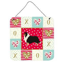 6 x 6 in. Collie Love Wall or Door Hanging Prints