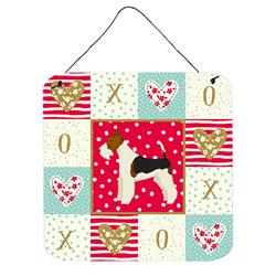 6 x 6 in. Fox Terrier Love Wall or Door Hanging Prints