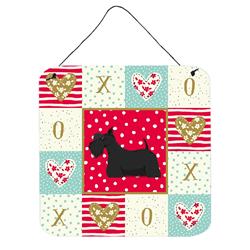 6 x 6 in. Scottish Terrier Love Wall or Door Hanging Prints