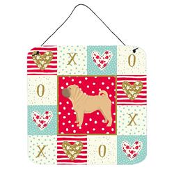 6 x 6 in. Shar Pei Love Wall or Door Hanging Prints