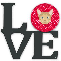 11.5 x 11.75 in. German Rex Cat Love Metal Artwork Wall Decor
