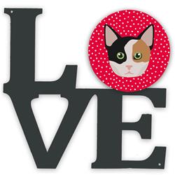 11.5 x 11.75 in. Munchkin Cat Love Metal Artwork Wall Decor