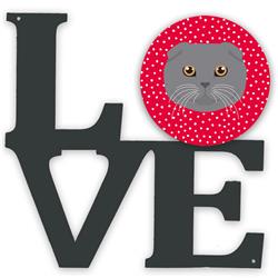 11.5 x 11.75 in. Scottish Fold Cat Love Metal Artwork Wall Decor