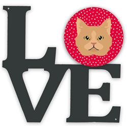 11.5 x 11.75 in. Selkirk Rex Cat Love Metal Artwork Wall Decor