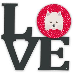 11.5 x 11.75 in. American Eskimo Love Metal Artwork Wall Decor
