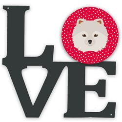 11.5 x 11.75 in. Japanese Spitz Love Metal Artwork Wall Decor