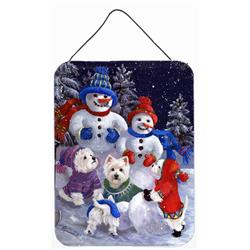 12 x 16 in. Westie Snowpeople Wall or Door Hanging Prints