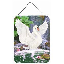 12 x 16 in. Swan Bathing At Waterfall Wall or Door Hanging Prints