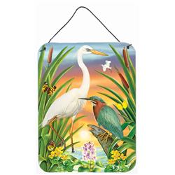 12 x 16 in. Green & White Herons Wall or Door Hanging Prints