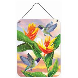 PRS4021DS1216 12 x 16 in. Black Chinned Hummingbirds Golden Heliconia Wall or Door Hanging Prints