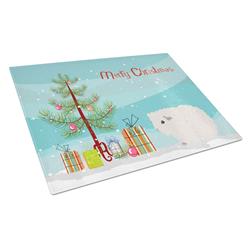Picture of Carolines Treasures CK4442LCB Merino Guinea Pig Merry Christmas Glass Cutting Board - Large