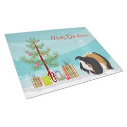 Sheba Guinea Pig Merry Christmas Glass Cutting Board - Large