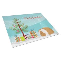 Texel Guinea Pig Merry Christmas Glass Cutting Board - Large