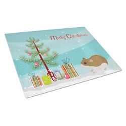 Chinese Hamster Merry Christmas Glass Cutting Board - Large