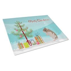 Dwarf Hamster Merry Christmas Glass Cutting Board - Large
