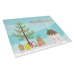Dzungarian Hamster Merry Christmas Glass Cutting Board - Large