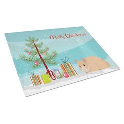 Syrian Golden Hamster Merry Christmas Glass Cutting Board - Large