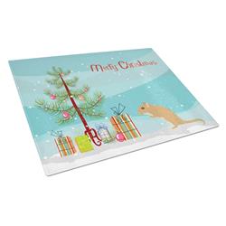 Gerbil Mouse Merry Christmas Glass Cutting Board - Large