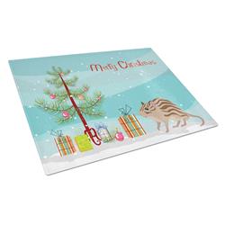 Zebra Mouse Merry Christmas Glass Cutting Board - Large