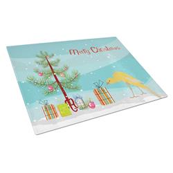 Belgian Hunchback Canary Merry Christmas Glass Cutting Board - Large