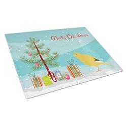 Border Canary Merry Christmas Glass Cutting Board - Large