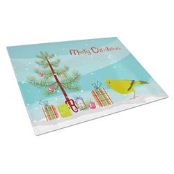 London Canary Merry Christmas Glass Cutting Board - Large